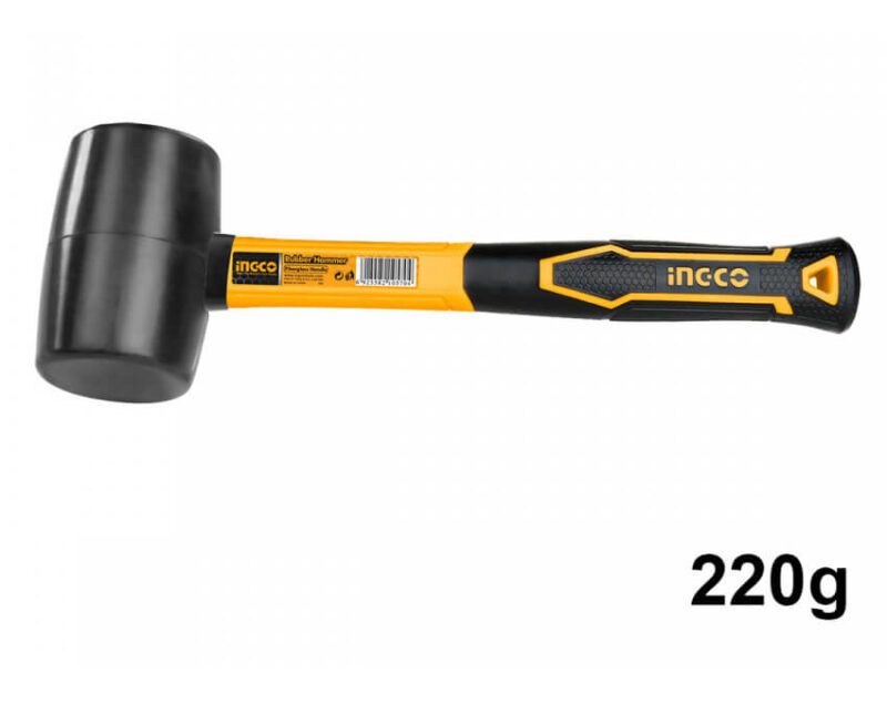 Rubber hammer 220g ingco HRUH8208