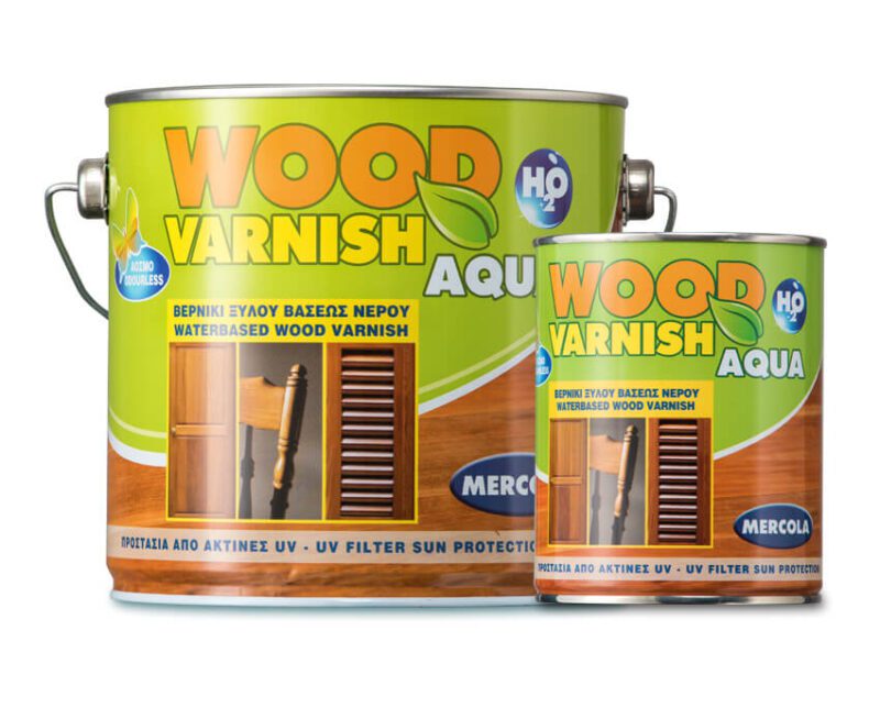 WOOD VARNISH AQUA is a transparent acrylic water-based wood varnish